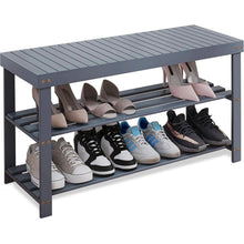 Schuhbank Schuhregal Bambus Sitzbank Schuhschrank Diele
