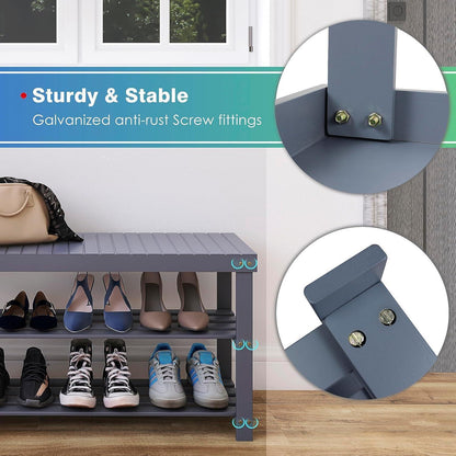 Schuhbank Schuhregal Bambus Sitzbank Schuhschrank Diele