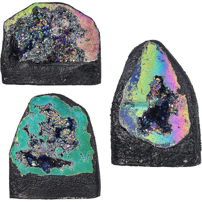 Titan-beschichteter Kristall Cluster Geode, mehrfarbig, 200-370g