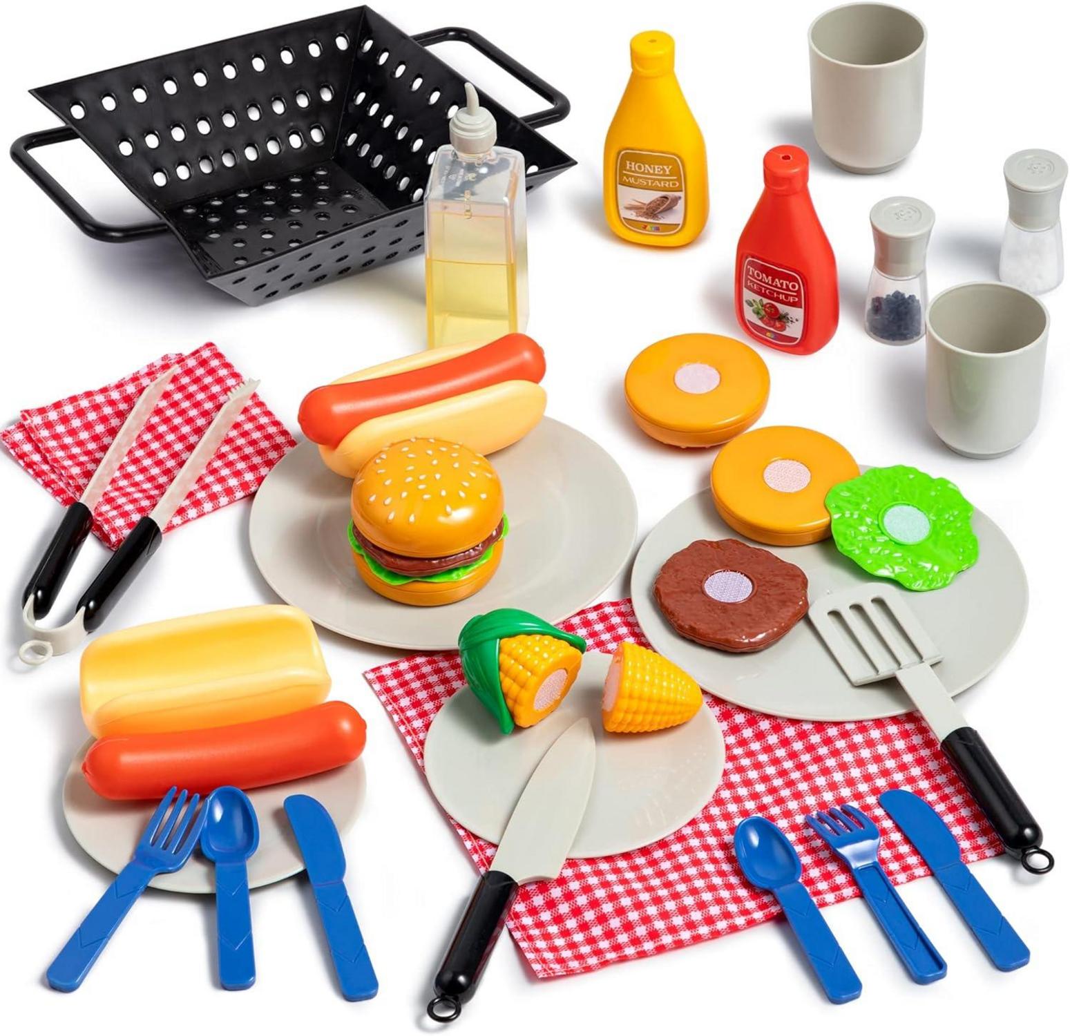 Play-Act BBQ Grill Set für Kinder mit 27 Teilen
