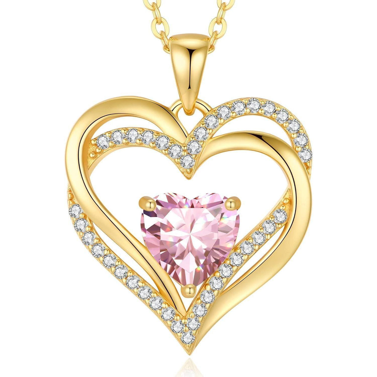 Damen Halskette Herz mit Geburtsstein 925 Sterling Silber