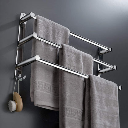 Ausziehbarer Handtuchhalter Edelstahl 43-78cm Silber 3-Schicht