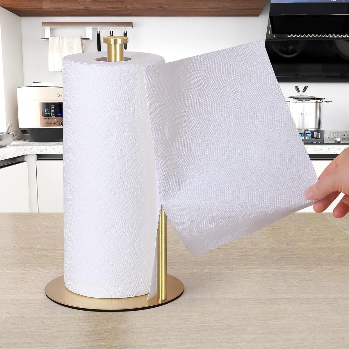 Küchenrollenhalter Stehend Gold Edelstahl für Arbeitsplatte
