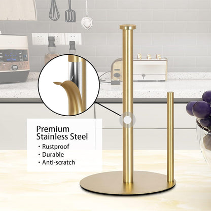 Küchenrollenhalter Stehend Gold Edelstahl für Arbeitsplatte