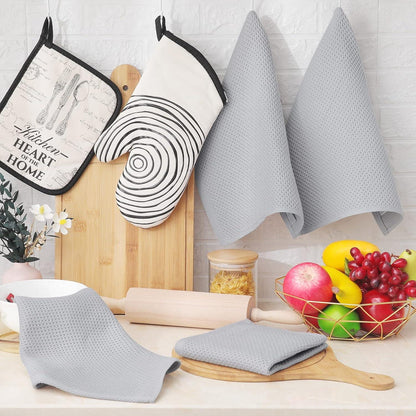 Geschirrtücher 100% Baumwolle 6er Set 30x30cm Weich Saugfähig Premium