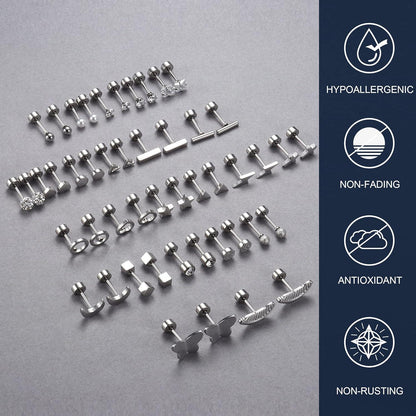 24 Paar Knorpel Helix Ohrstecker Set Chirurgenstahl Zirkonia Perle
