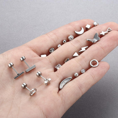 24 Paar Kleine Ohrstecker Damen Set Chirurgenstahl Knorpel Helix