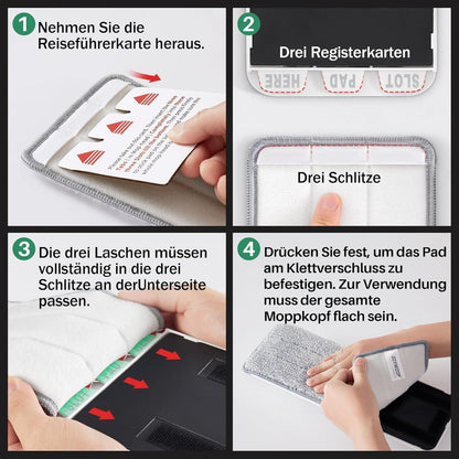 JOYMOOP Flacher Bodenwischer Eimer Set 8 Pads verlängerter Griff