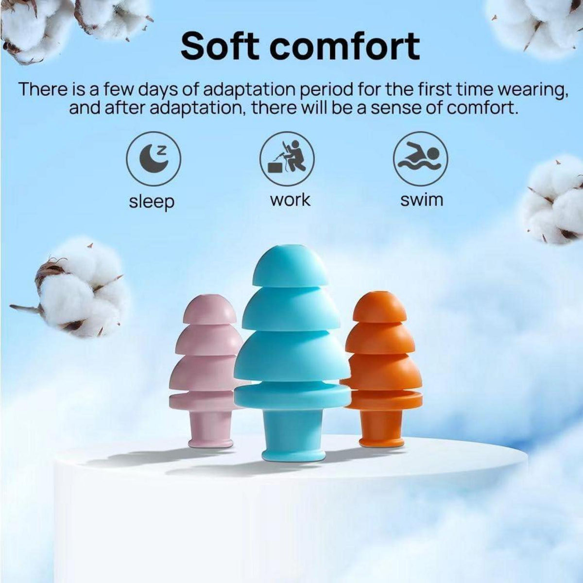 Silikon Ohrstöpsel zum Schlafen – 10 Paar, Geräuschunterdrückung
