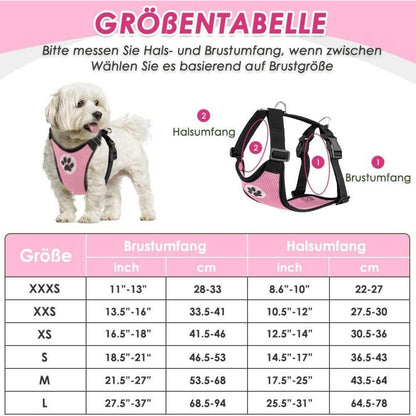 Hundegeschirr Auto Rosa S – Sicherheitsgurt & Atmungsaktiv