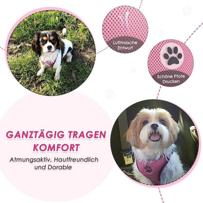 Hundegeschirr Auto Rosa S – Sicherheitsgurt & Atmungsaktiv