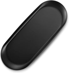Edelstahl Deko Tablett Schwarz Metall Servierteller 30x12cm
