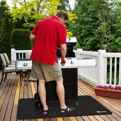 FLASLD Outdoor BBQ Grillmatte 81x152cm Wasserdicht Wiederverwendbare Matte