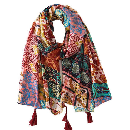 Oversize Schal Damen mit Fransen, leicht und elegant