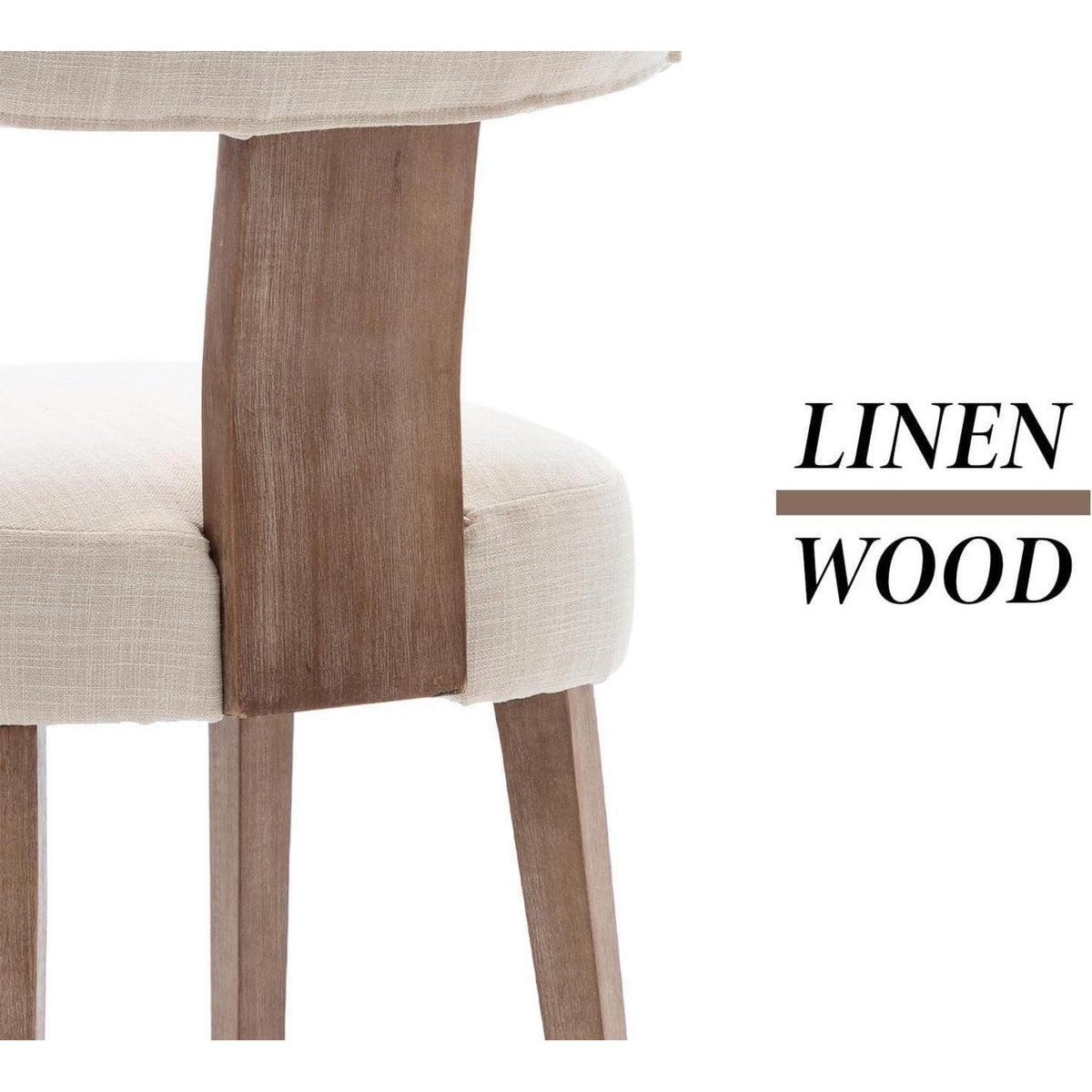Esszimmerstühle 2er Set Leinen Beige – Komfortable Polsterstühle