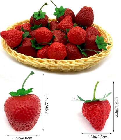 Deko Obst Kunststoff Erdbeere Simulation Modell - 20 Stück