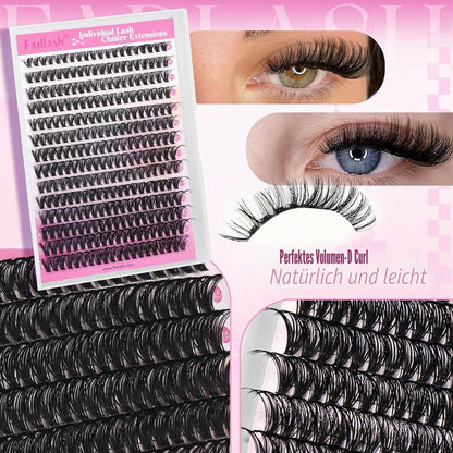 Volumen Cluster Wimpern 40D Schwarz 8-16mm Mischtray