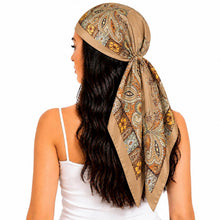 Seidenschal Damen 70x70cm Braun mit Muster
