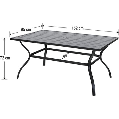 Gartenmöbel Set 6 Personen – Wetterfestes Bistro Set mit Tisch