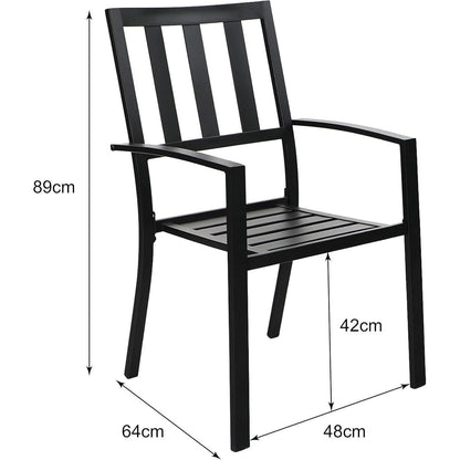 Gartenmöbel Set 6 Personen – Wetterfestes Bistro Set mit Tisch