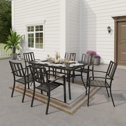Gartenmöbel Set 6 Personen – Wetterfestes Bistro Set mit Tisch