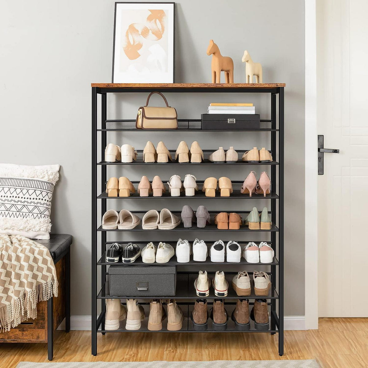 8-stöckiges Schuhregal – Schuhschrank für 32-40 Paar Schuhe