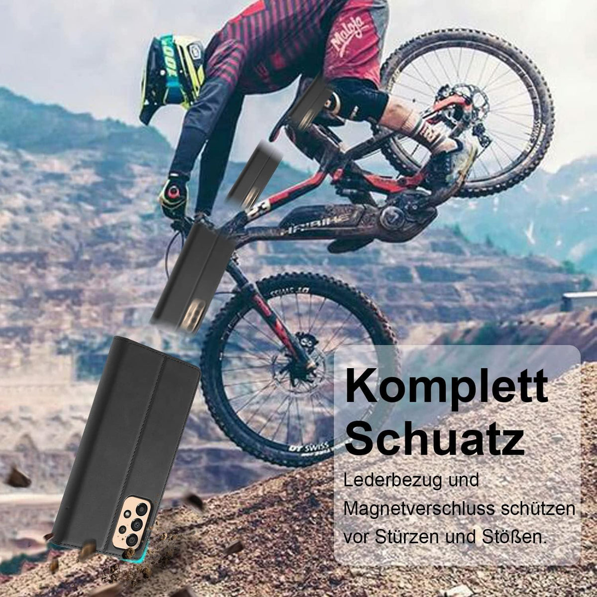 Ailicici Samsung Galaxy A33 5G Hülle Leder Schutzfolie Flip Wallet