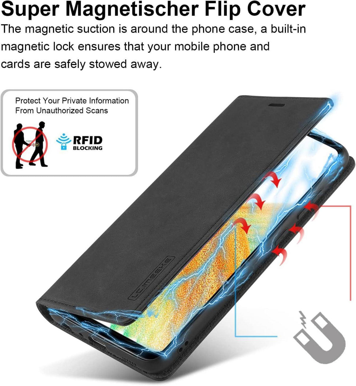 Samsung Galaxy A33 5G Hülle Leder Flip Wallet Stoßfest Klapphülle