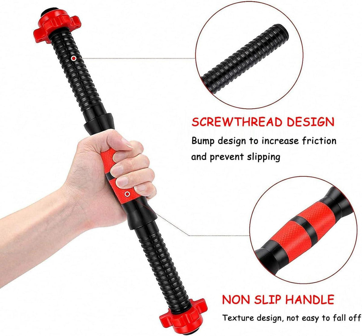 Hantelstangen Set 3er 35cm + 40cm Pleuelstange rutschfeste