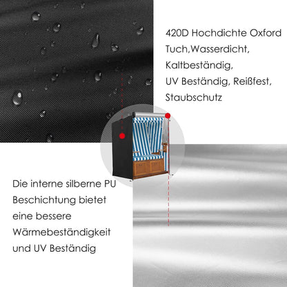 Strandkorb Schutzhülle Winterfest aus 420D Oxford Stoff