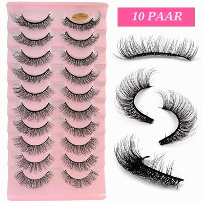 7D Künstliche Wimpern Set – 10 Paar Russian Volume Lashes
