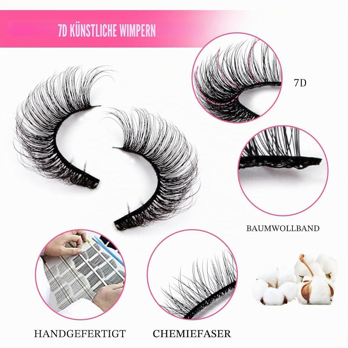 7D Künstliche Wimpern Set – 10 Paar Russian Volume Lashes