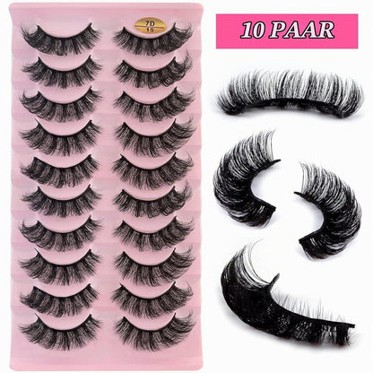 7D Künstliche Wimpern Set – 10 Paar Russian Volume Lashes