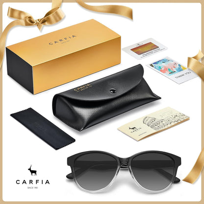 CARFIA Damen Sonnenbrille Polarisiert Katzenaugen UV400 Floral