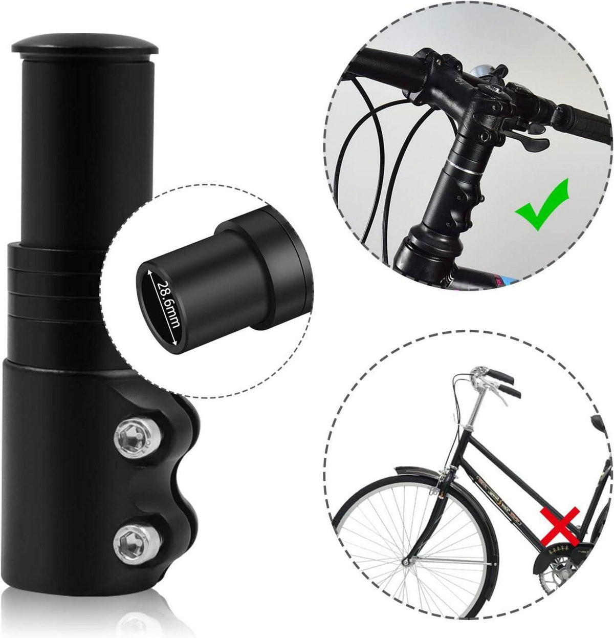 Lenkererhöhung Fahrrad Vorbau Verlängerung MTB E-bike Zubehör