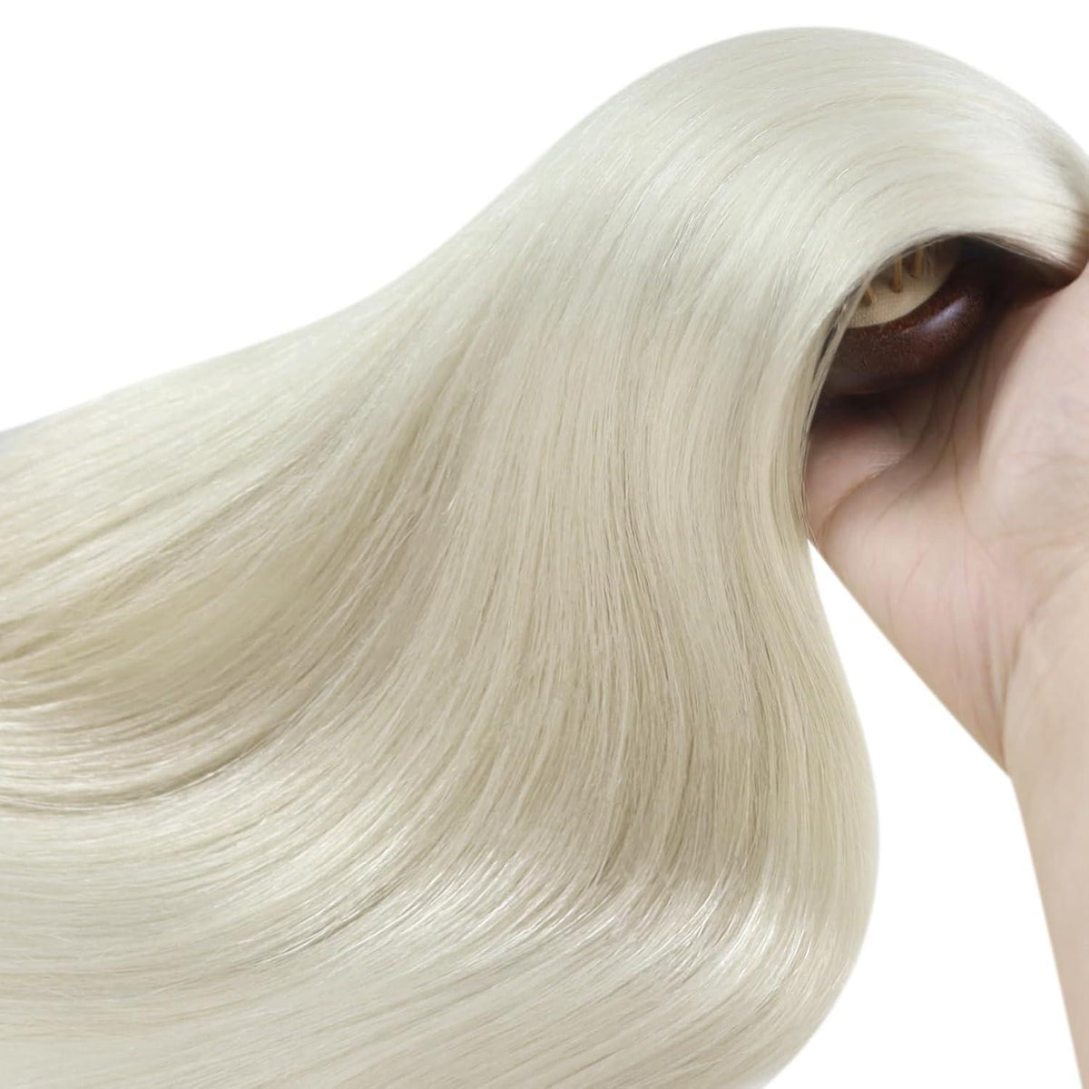 Echthaar Microring Extensions Platinblond 35cm