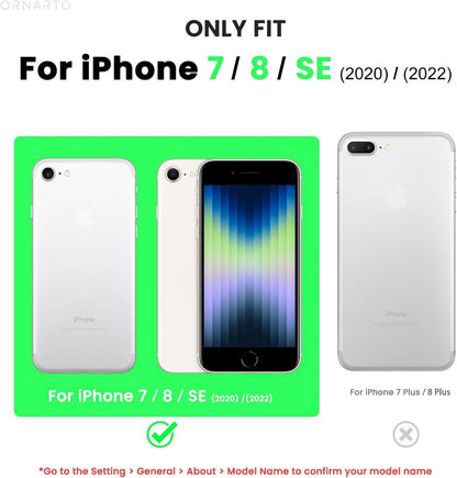 ORNARTO iPhone SE 3 Hülle 2022 Silikon Case Schutz 5G Blau