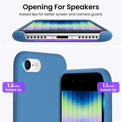 ORNARTO Silikon Case für iPhone SE 3 5G 2022, 7/8/SE 2022 Hülle Blau