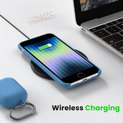 iPhone SE 3 Silikon Case 2022 5G Hülle Ultra Dünn Flüssig Blau