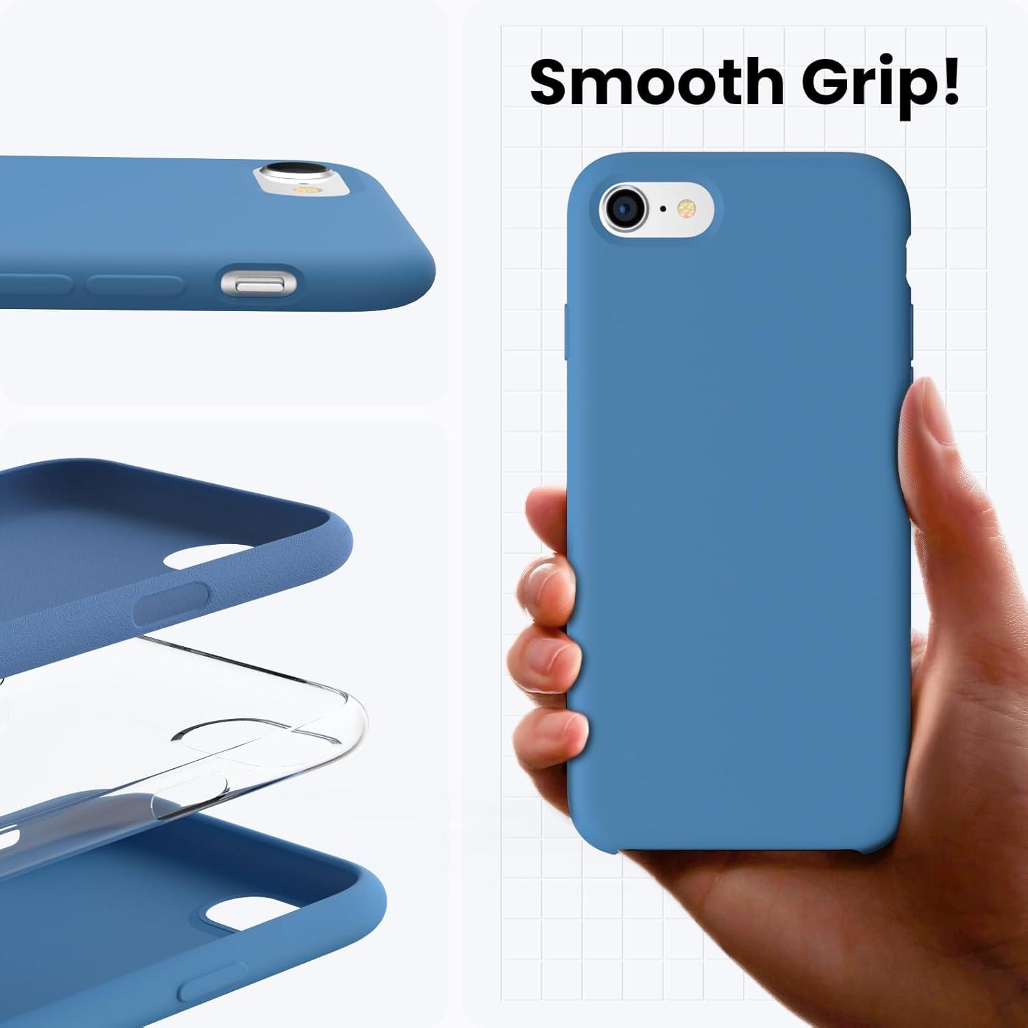 iPhone SE 3 Silikon Case 2022 5G Hülle Ultra Dünn Flüssig Blau
