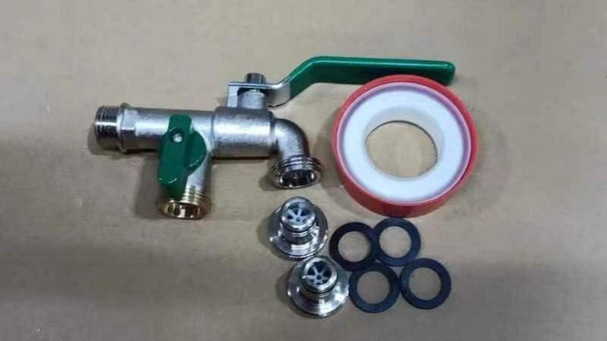 SPGOOD Garten Wasserhahn Doppel Auslaufhahn Messing 3/4 Zoll frostsicherNavigationView