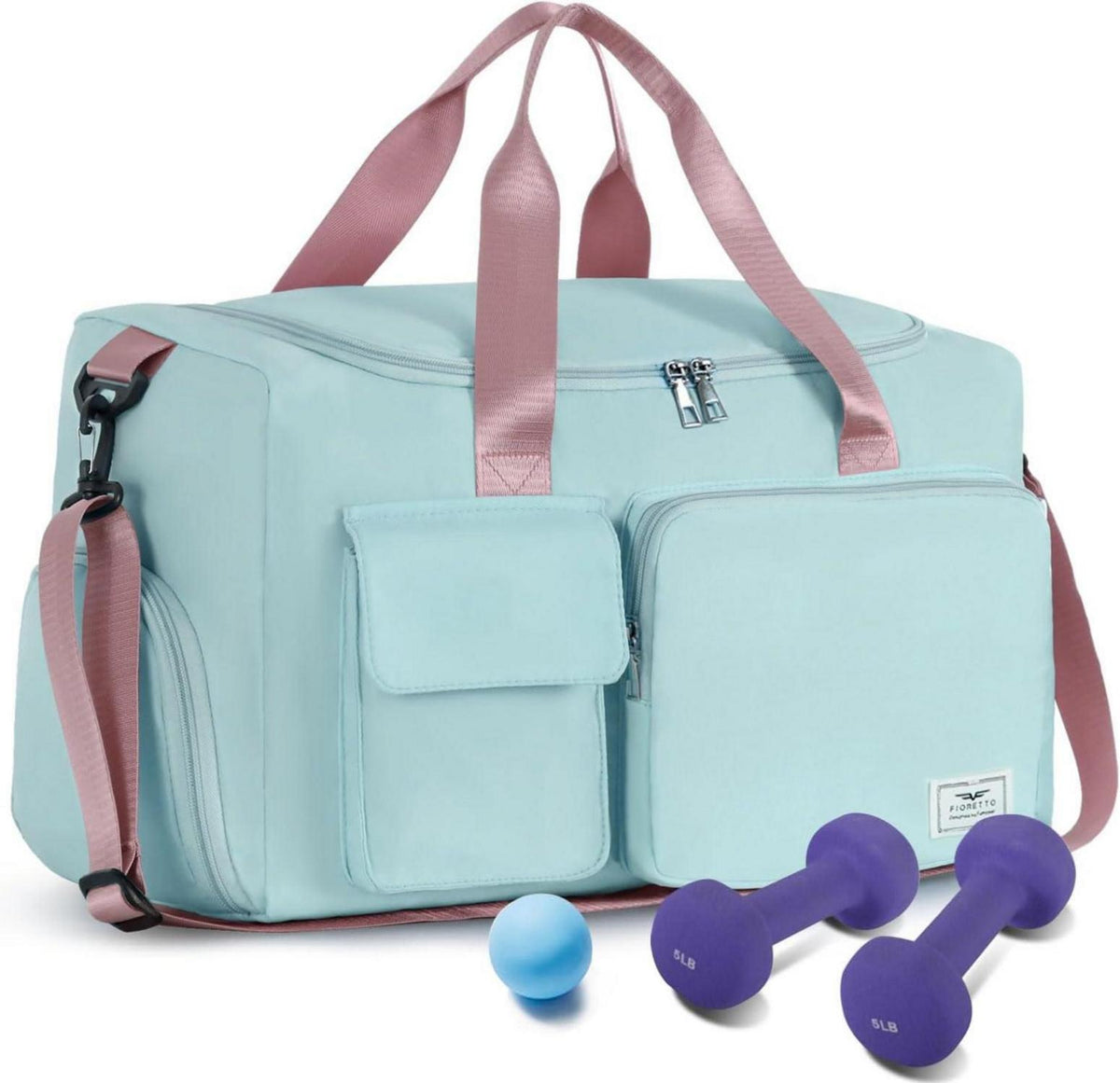 35L Faltbare Sporttasche mit Schuh- und Nassfach, Weekender Gym Travel