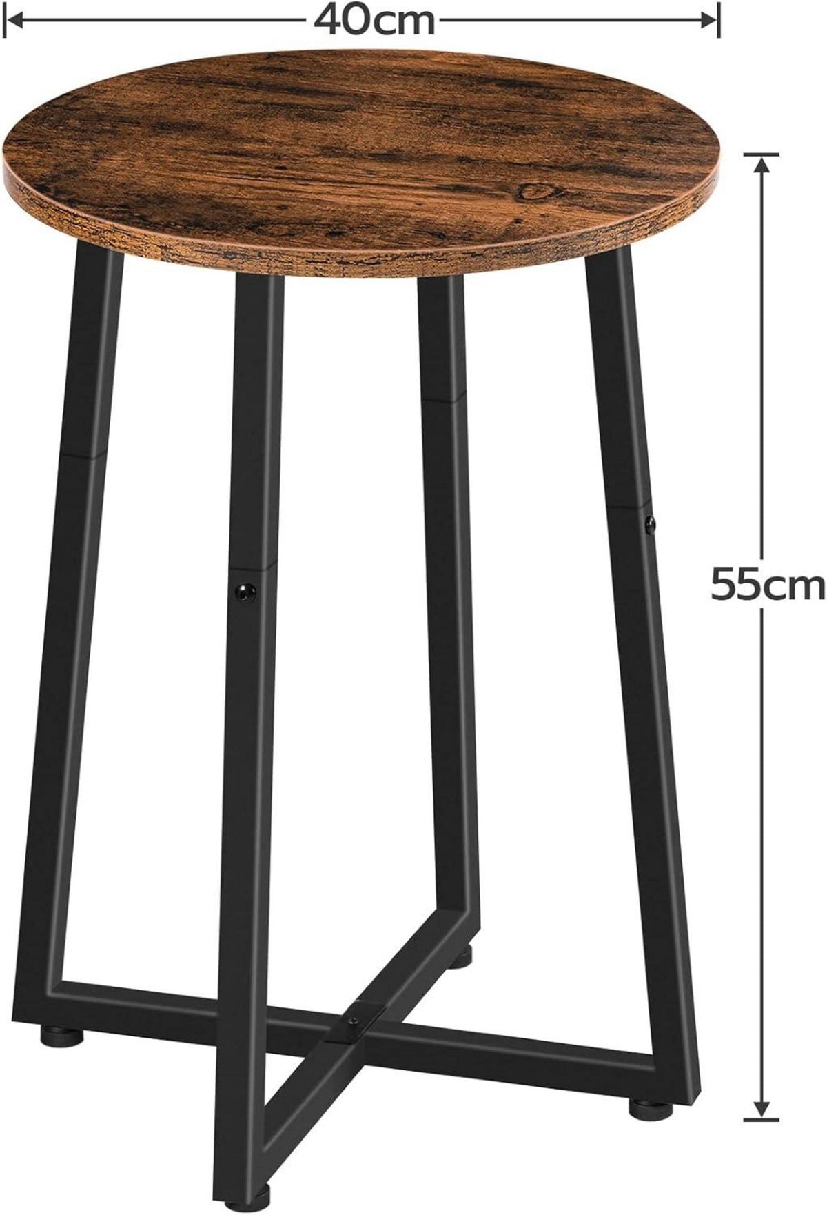 Runder Beistelltisch mit X-Förmigem Metallrahmen, 40