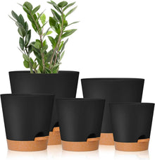 Pflanztöpfe selbstbewässernd Kunststoff Schwarz 5er Set