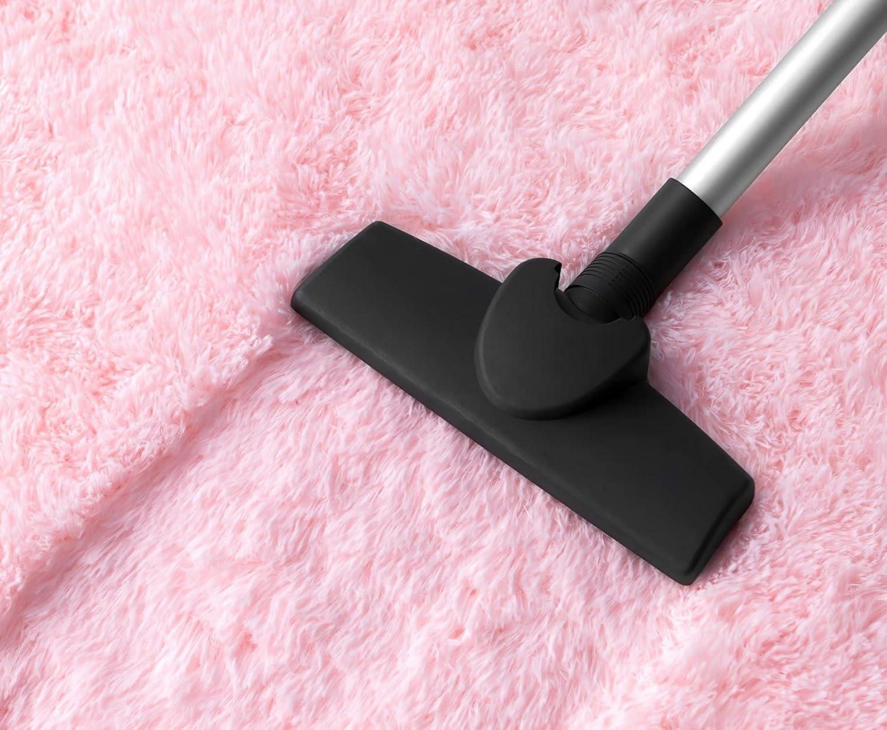 ROHATIM Hochflor Teppich Rund Super weich Shaggy Fluffy Rosa 100x100cm