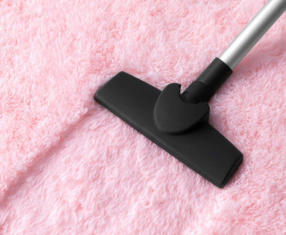 ROHATIM Hochflor Teppich Rund Super weich Shaggy Fluffy Rosa 100x100cm