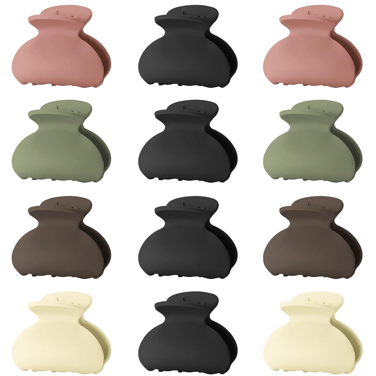 12er Set Kleine Haarklammern 4cm Mini Haarkrallen Hair Clips - Matt