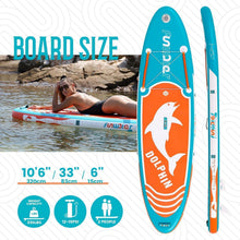 Aufblasbares SUP Board 320cm Delfin-Blau mit Kajak-Funktion