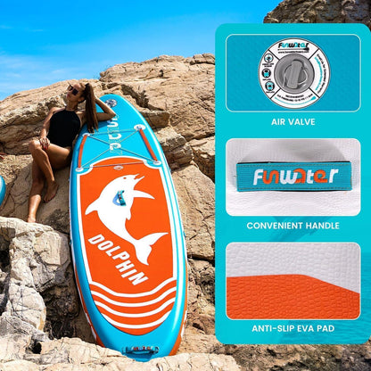 Aufblasbares SUP Board 320cm Delfin-Blau mit Kajak-Funktion
