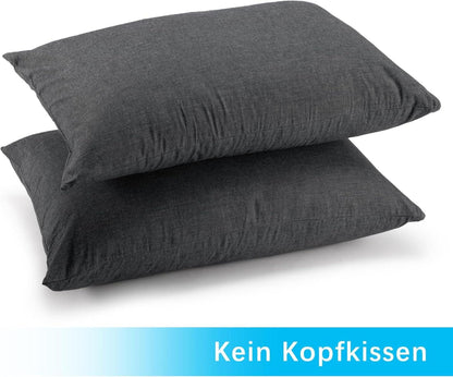 2er Set Kissenbezug 40x60 cm Dunkelgrau Baumwolle Reißverschluss